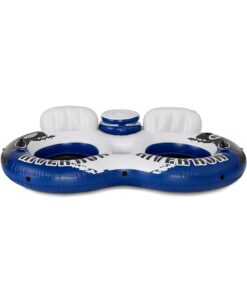 Intex River Run II Model 58837EP 18 Gauge Lightweight Durable Water Tube Float Raft Lounger with Built in Cooler and Cup Holder 2 Pack 17 61WZ4iz gSL