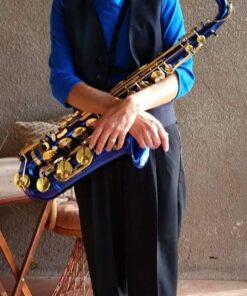 Mendini By Cecilio Eb Alto Saxophone - Case, Tuner, Mouthpiece, 10 Reeds, Pocketbook - Sky Blue E Flat Musical Instruments 20 61WZuKEIUTL