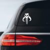 Mandalorian Inspired Skull Fett Sticker Decal Notebook Car Laptop 4" x 6" (White) 22 61Wb15qnH0L