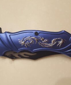 Master Collection Assisted Opening Rescue Tactical Pocket Folding Collection Knife Outdoor Survival Camping Hunting w/ Dragon Design - Blue 15 61Wb6d4VhoL