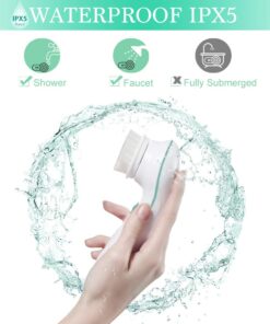 Facial Cleansing Brush, TOUCHBeauty Face Scrubber Electric with Case, 3 Spin Brushes for Deep Cleansing, Gentle Exfoliating, Dual-Speed, Waterproof AS-0759A(Green) Green 29 61WbPT7aNpL