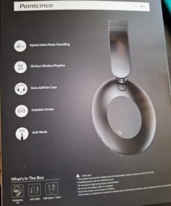 Pointcinco Active Noise Canceling Headphones, Over Ear Headphones with Mic, 60 Hours Play Time On Ear Bluetooth Headphones with Deep Bass, Foldable Headphones with HiFi Audio for Music P1 84 61We5EEuO L