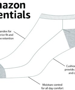 Alternative view of Amazon Essentials Women's Cotton Lightly Cushioned No-Show Socks 10 Black 6-9