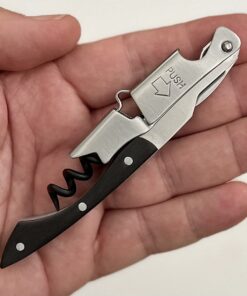 Pocket Prestige Waiters Corkscrew By Coutale Sommelier - Blackwood - French Patented Spring-Loaded Double Lever Wine Bottle Opener for Bartenders and Gifts - Sharp Micro-Serrated Knife 32 61Wh0MqyIL