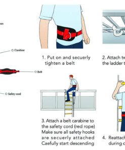 ISOP Emergency Fire Escape Rope Ladder 4 Story Homes 32 ft Innovative Solution - Unique Safety Ladder with Carabiners & Safety Cord & Safety Belt - Fast Deploy & Simple to Use - Compact & Reusable 32 ft with Safety Belt 10 61Wi9EasQL