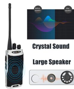 Retevis RT7 Walkie Talkies for Adults Rechargeable 16CH Hand Free Emergency Long Range Two Way Radio with Earpieces(Silver Black,5 Pack) with original G shape earpiece 19 61WiCGZ13mL