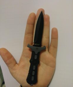 MTech USA – Fixed Blade Knife – Neck Knife - Black Blade, Black and Grey Nylon Fiber Handle, Includes Nylon Fiber Sheath w/ Ball Chain - Hunting, Camping, Survival, Tactical – MT-20-14GY,Black/Grey Black/Grey 36 61WiKcrPPSL