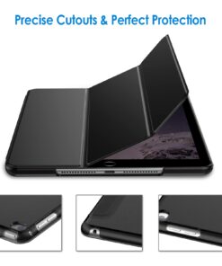 JETech Case for iPad Air 2 (2nd Generation), Smart Cover Auto Wake/Sleep (Black) Black 28 61WiXhInNQL