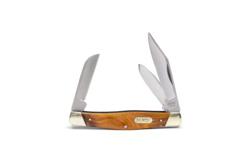 Buck Knives 371 Stockman 3-Blade Folding Pocket Knife with Wood Handle Burlwood