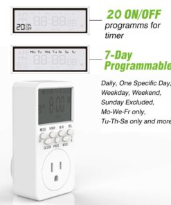 Outlet Timer, Digital Countdown Plug-in Timer Outlet, 7 Day Weekly Programmable 110V AC Power Outlet Timer, Energy-Saving Indoor Timer Plug 1 Pack 17 61WlyxGTUSL