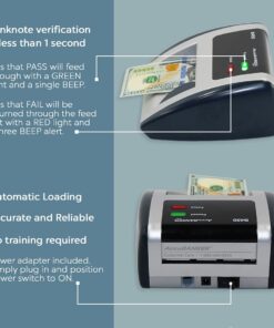 AccuBANKER D450 Counterfeit Money Checker Machine, Magnetic, Infrared, Watermark and Micro-Printing Detection in Less Than 1 Second with Audible and Visual Alert for Suspicious Bill 11 61Wlzo5T38L