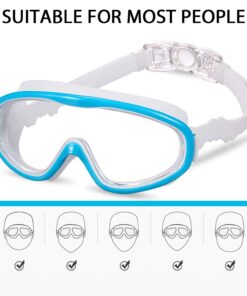 2 Pack Kids Swim Goggles, Swimming Glasses for Children from 3 to 15 Years Old Blue/White & Red/Black 8 61WosrRgqL