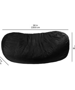 Amazon Basics Memory Foam Filled Bean Bag Lounger with Microfiber Cover, 7 ft, Black, Solid 11 61WqL49aPyL