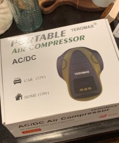 TEROMAS Portable DC/AC Tire Inflator Air Compressor for Car Tires 12V DC and Other Inflatables at Home 110V AC, Digital Electric Tire Pump with Pressure Gauge (Green) Green 24 61WqppG45rL