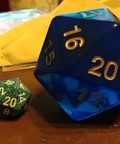 Koplow Games Jumbo Dice Transparent Sapphire/Gold 55mm Countdown D20 11 61Wr0KOTCaL