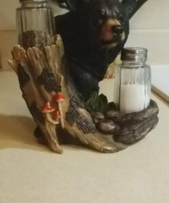 Black Bear Glass Salt and Pepper Shaker Set Sculpture Kitchen Decor in Rustic Lodge and Cabin Figurines by Home-n-Gifts 16 61WrJow6cfL