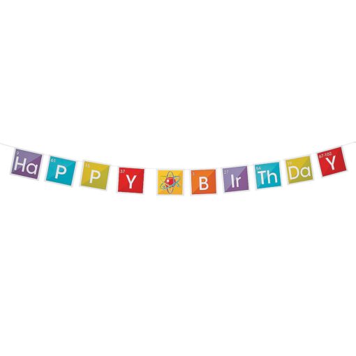 Fun Express - Science Party Birthday Banner for Birthday - Party Decor - Hanging Decor - Garland - Birthday - 1 Piece