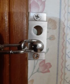 Defender Security U 10304 Chain Door Guard – Door Chain Lock for Door and Home Security, 3-5/16 In., Solid Brass Construction with a Satin Nickel Finish (Single Pack) 24 61Wt33QHOXL