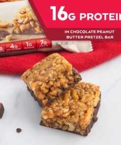 Atkins Chocolate Peanut Butter Pretzel Protein Meal Bar, High Fiber, 16g Protein, 1g Sugar, 4g Net Carbs, Meal Replacement, Keto Friendly, 5 Count 14 61WunkjY06L