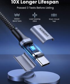UGREEN 100W USB C to USB C Cable Type C Fast Charging Compatible with iPhone 15/15 Plus/15 Pro/15 Pro Max/Samsung Galaxy S23/S22 Ultra/Laptop/Tablet/Switch, etc. 6.6FT Black 1 17 61Wvt ft89L