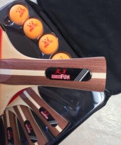 Ping Pong Paddle Set - 4 Wood Ping Pong Paddles - Ergonomic Grip - 8 Tournament Table Tennis Balls - Paddle Case - Professional/Casual Play - Portable Table Tennis Set .- Family Table Games 20 61WzdNBd0LL