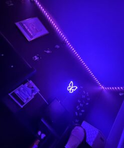 AILBTON Led Strip Lights,60ft Music Sync Color Changing, Built-in Mic,Bluetooth App Control LED Tape Lights with Remote,5050 RGB Rope Light Strips 60FT 26 61X SlRVL7L
