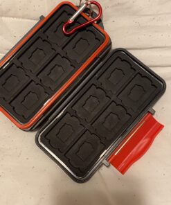 Kiorafoto Professional Water-Resistant Anti-Shock Holder Storage SD SDHC SDXC TF Memory Card Case Protector Cover with Carabiner for 12SD Cards & 12 Micro SD Cards for 12 SD + 12 Micro SD 55 61X3X2JMNL