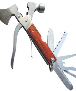 PEYOND Portable Multipurpose Multitool Camping Hatchet Survival Hammer Wood Inlay Handle Metal Outdoor Gadgets Axe Gift for Men Women 8 61X3qoEctQL