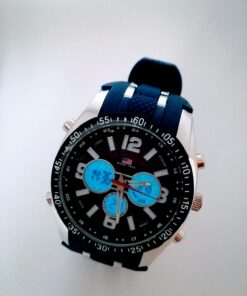 U.S. Polo Assn. Sport Men's US9284 Blue and Silver-Tone Analog/Digital Chronograph Watch 21 61X59qFqbkL