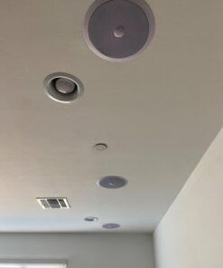 Pyle 8” Ceiling Wall Mount-Pair Of 2-Way Midbass Woofer Speaker Directable 1” Titanium Dome Tweeter Flush Design W/ 55Hz-22kHz Frequency Response & 300 Watts Peak Easy Installation- Pyle PDIC80,White Speakers 38 61X6xFyu5DL