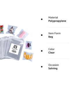 NEOACT 400 Pcs 4"x4.73" Clear Resealable Cellophane Bags Good for Bakery, Candle, Soap, Cookie Poly Bags 400 Count (Pack of 1) 31 61X7Cvh5TgL