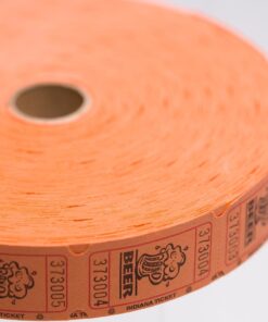 Muncie Novelty Company Inc. Orange Beer Ticket Roll