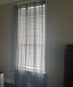 Maytex Window Curtain Rod, Easy Install Twist and Shout Telescoping Tension Rod, Adjustable 28" to 48", No Tools Needed, with Decorative Round Finials, Brushed Nickel 28 to 48 in. Decorative Rod 31 61X8LBQQ4zL