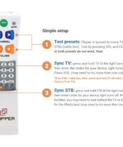 Flipper Big Button Universal TV Remote - Seniors, Elderly - Simple, Works TV & Cable - Favorite Channels - Learning - Supports IR Devices 26 61XAAv1FW L