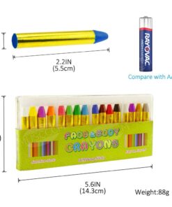 Painting Face kit Crayons, muscccm 16 Colors Makeup Face Paint Sticks Body Tattoo Crayons Kit for Kids, Children, Toddlers, Party, Cosplay 17 61XAiOmm3L
