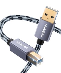 Alternative view of SNANSHI Printer Cable 25 ft USB Printer Cable USB A to USB B Cable Printer USB Cable Compatible with HP, Canon, Dell, Epson, Lexmark, Xerox Printer and More 25ft Grey