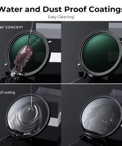 K&F Concept 82mm Variable Fader ND2-ND32 ND Filter and CPL Circular Polarizing Filter 2 in 1 for Camera Lens No X Spot Waterproof Scratch Resistant (Nano-X Series) 24 61XC8kaSAL