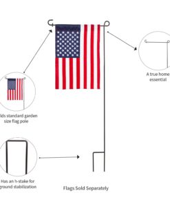 Evergreen Flag Classic Black Iron Garden Flag Stand With Rubber Stopper - 17.5" x 44"H 44 Inches 1-Piece 26 61XCgj3V0ML