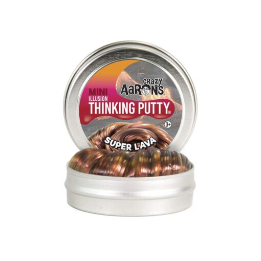 Crazy Aaron's Thinking Putty 2" Mini Tin (.47 oz) Super Lava - Soft Texture, Never Dries Out