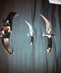 Ace Martial Arts Supply Draco Twin Fantasy Dagger Set, Silver Twin Draco 33 61XDKY TK L