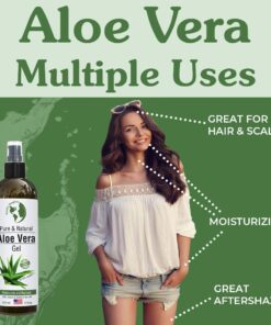 Earth's Daughter Organic Aloe Vera Gel from 100% Pure and Natural Cold Pressed Aloe – Moisturizes - Great for Face - Hair- Sunburn - Aftershave - Bug Bites - 12 oz. 20 61XEtsUGb1L