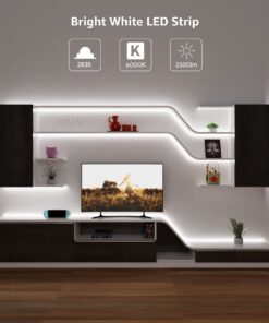 Alternative view of Lepro 12V LED Strip Light, Flexible, SMD 2835, 300 LEDs, 32.8ft Tape Light for Home, Kitchen, Party, Christmas and More, Non-Waterproof, Daylight White, Pack of 2(Not Include Power Adapter) 32.8 ft