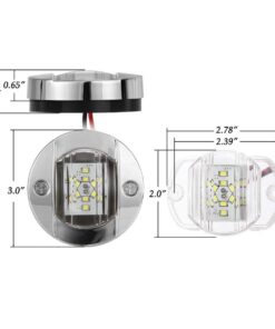 Partsam 1Pcs 3 Inch Round Marine Boat Light White 12 LED Navigation Transom Cabin Cockpit Stern Anchor Light, IP68 Submersible, Courtesy Deck Light for Pontoon Fishing Boat Kayak Sailboat 19 61XFHhN41rL