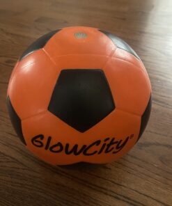 GlowCity Glow in The Dark Soccer Ball- Light Up, Indoor or Outdoor Soccer Balls with 2 LED Lights and Pre-Installed Batteries - Gift Ideas for Teen Boys and Girls Official (Size 5) - Red 34 61XGB5C4mWL