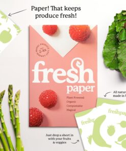 FRESHPAPER Keeps Fruits & Vegetables Fresh for 2-4x Longer, 8 Reusable Food Saver Sheets for Produce (1 Pack), Made in the USA by The FRESHGLOW Co 20 61XGTn7B08L