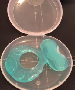 Nuby Silicone Teethe-EEZ Teether with Bristles, Includes Hygienic Case, Aqua Teal 23 61XGseQXSEL