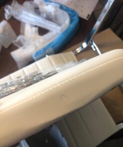 Amazon Basics High-Back Executive Swivel Office Desk Chair with Ribbed Puresoft Upholstery, Lumbar Support, Modern Style, 23.9"D x 24.69"W x 41.5"H, Stunning White 40 61XH6CGKZ0L