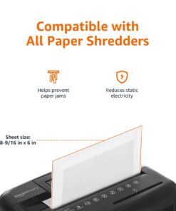 Amazon Basics Micro Cut Paper Shredder Sharpening & Lubricant Sheets, Pack of 12, White 21 61XKRzO YaL 3