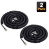 SHONCO Phone Cord Landline, 2 Pack Black Coiled Telephone Handset Cord 23 Ft Uncoiled / 3 ft Coiled Telephone Cord Line Wire Telephone Accessory balck(23ft) 66 61XMep4WvSL