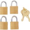 Master Lock Padlock, Solid Brass Lock, 3/4 in. Wide, 120Q (Pack of 4-Keyed Alike) 4 Pack 58 61XNmMGfmL